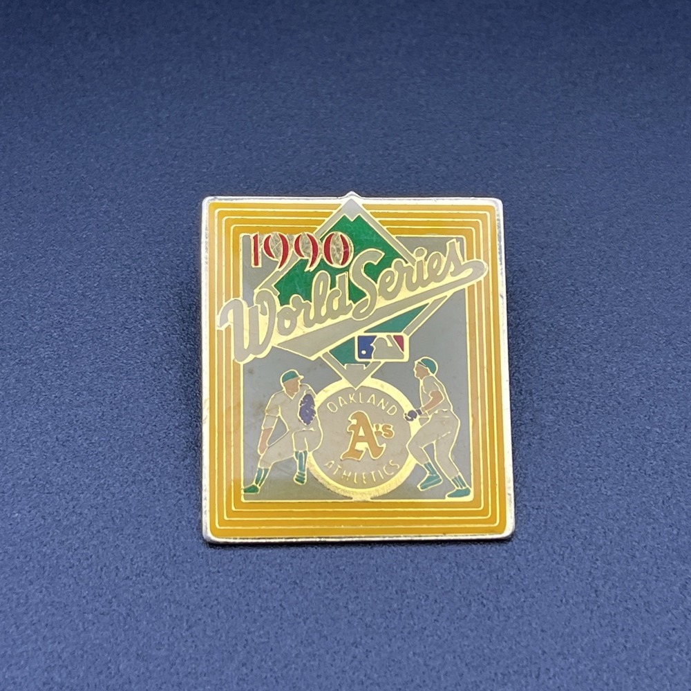 Vintage 1990 World Series Baseball MLB Oakland Athletics Team Lapel Hat Pin